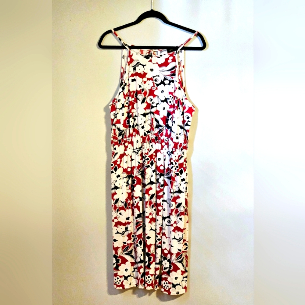 CELEBRATE SUMMER IN THIS FLORAL RED/WHITE/BLUE DRESS BY EXPRESSO SIZE LARGE